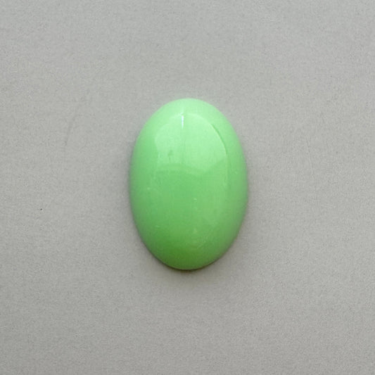 Japan Vintage Glass Opaque Cabochon Mint Green Oval 18x13mm