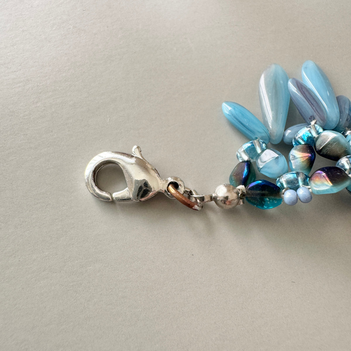 Czech Glass Fringe Necklace Blue