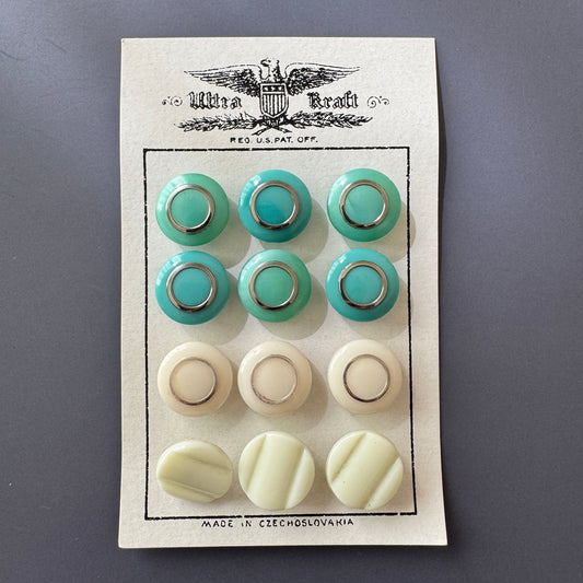 Czech Vintage Glass Button Sheet A
