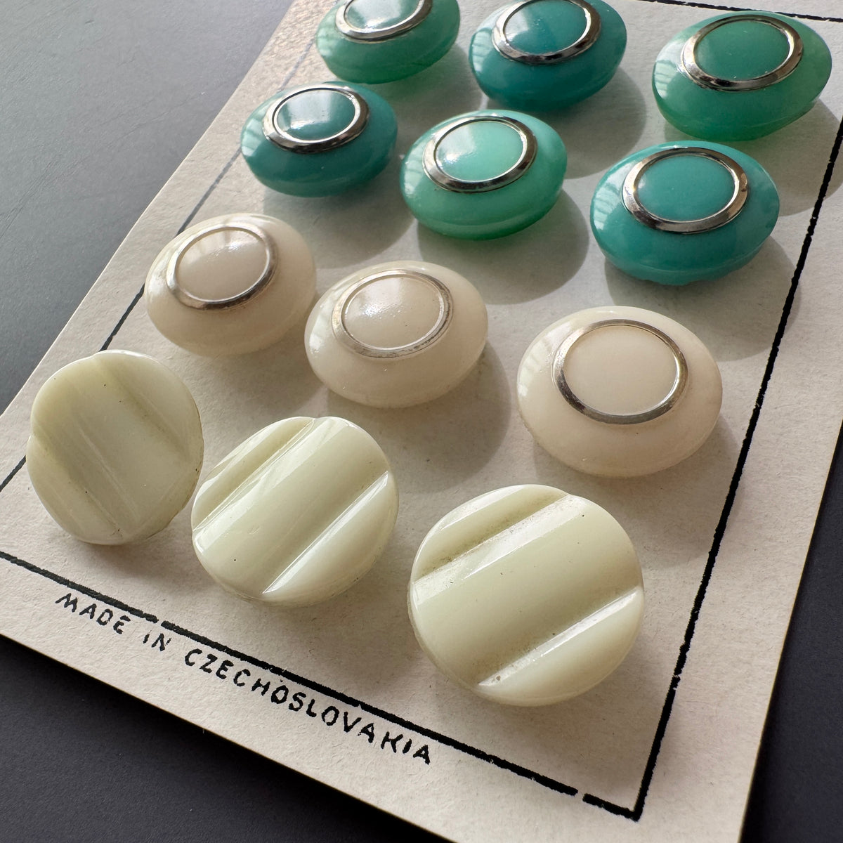 Czech Vintage Glass Button Sheet A