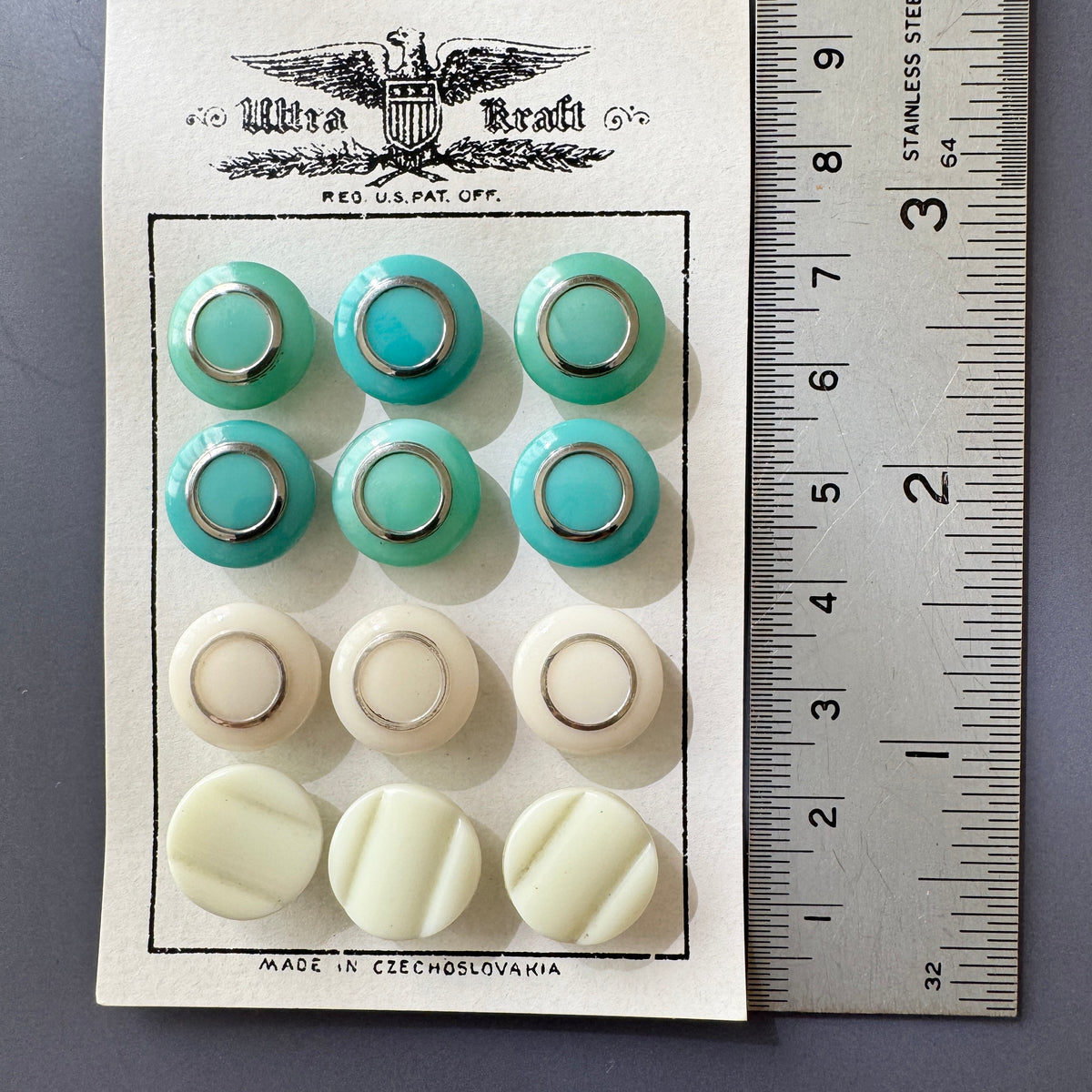 Czech Vintage Glass Button Sheet A