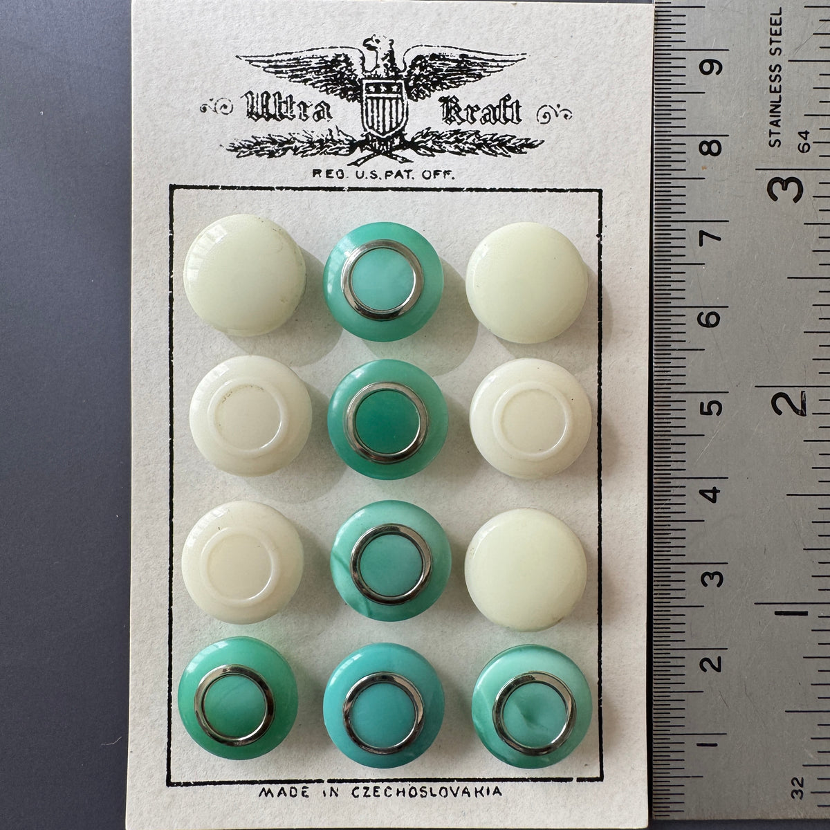 Czech Vintage Glass Button Sheet B