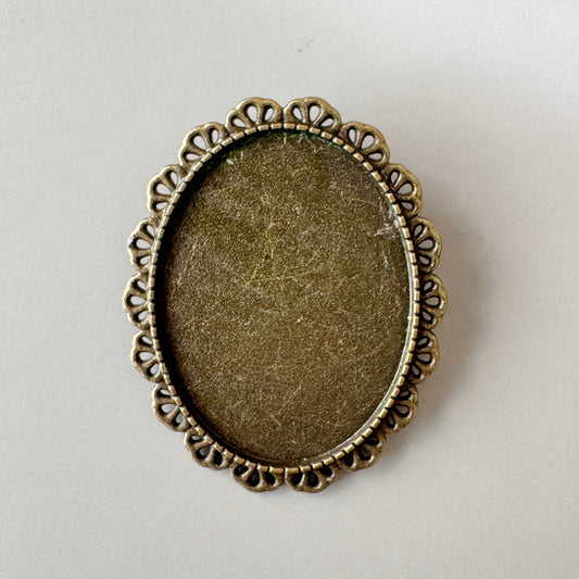 Antique Bronze Color Brooch Setting 40x30mm