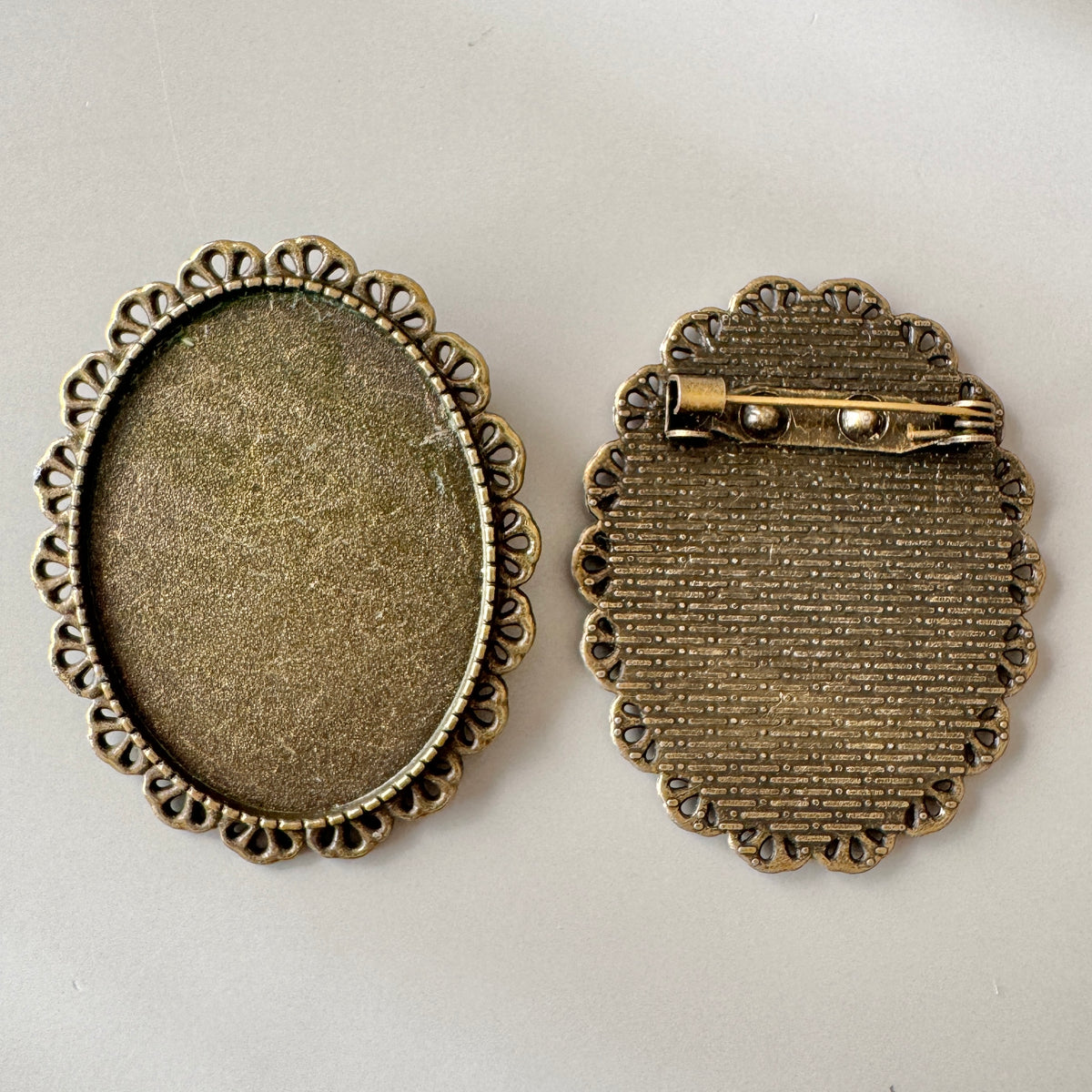 Antique Bronze Color Brooch Setting 40x30mm