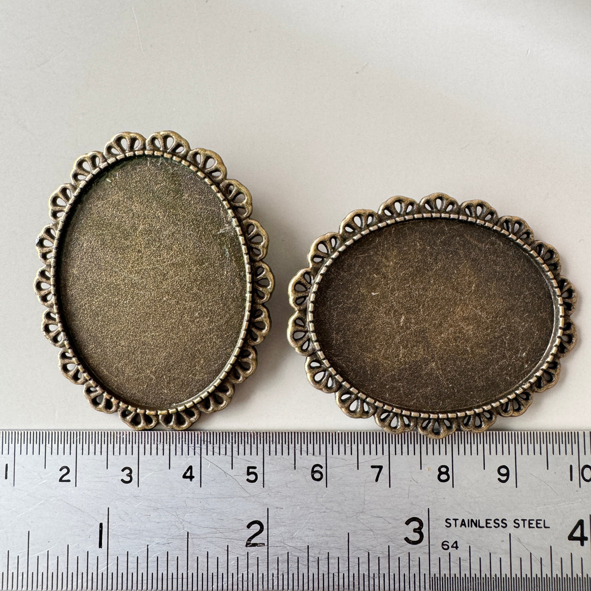Antique Bronze Color Brooch Setting 40x30mm