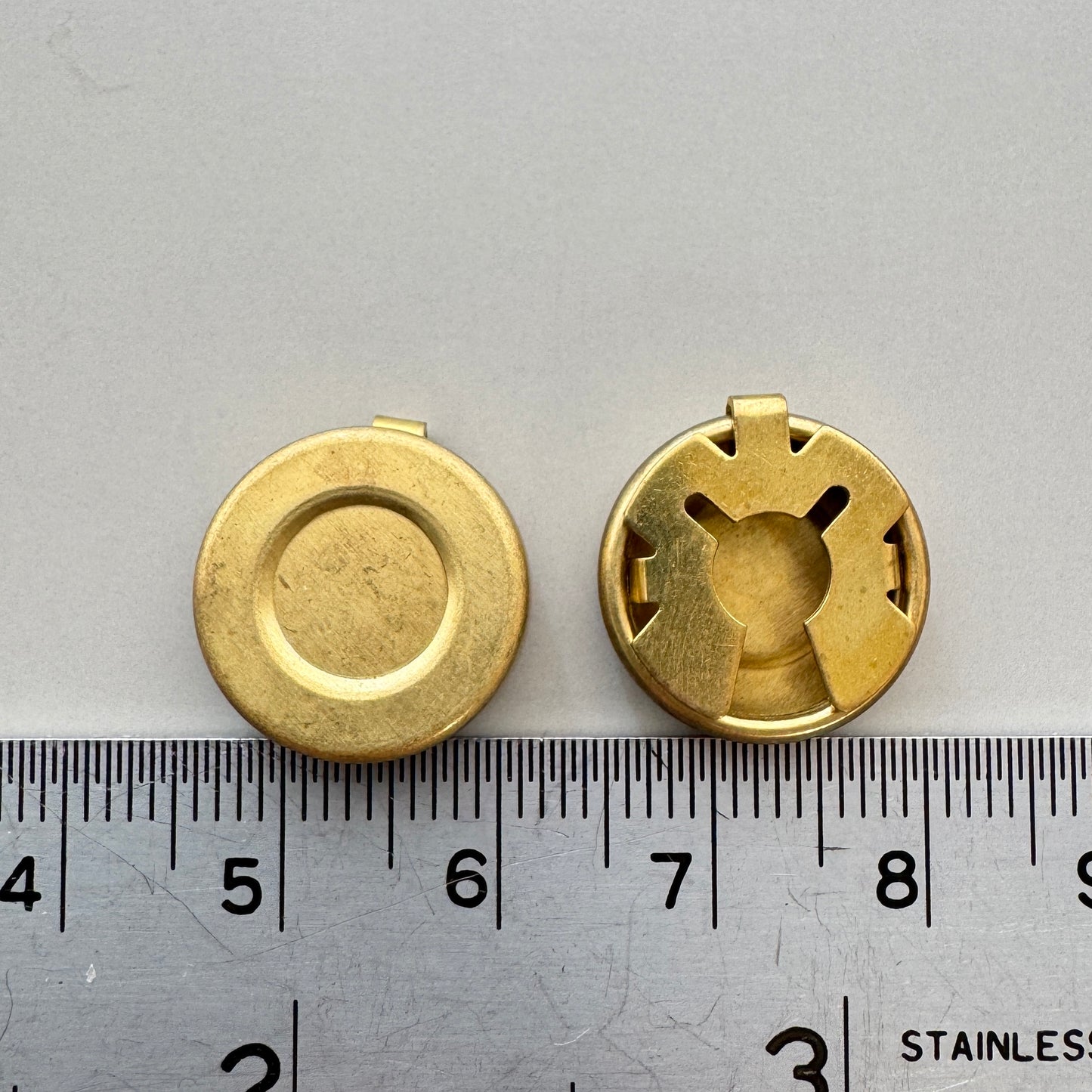 Raw Brass Button Cover 15mm