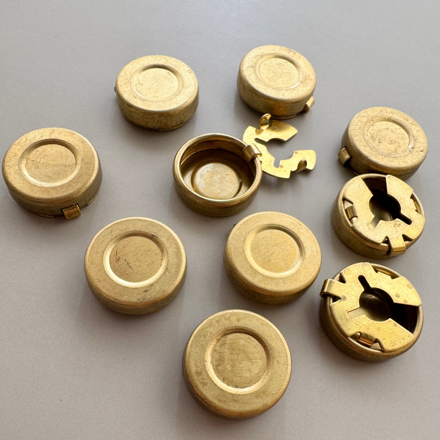 Raw Brass Button Cover 15mm