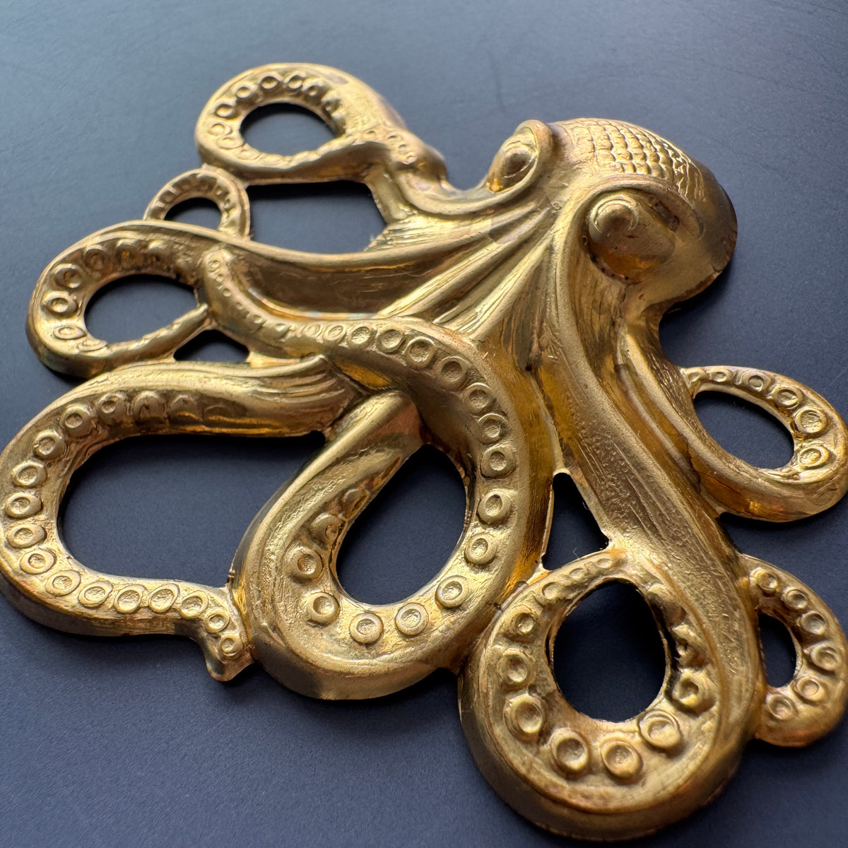 Raw Brass Stamping Octopus 54×63mm