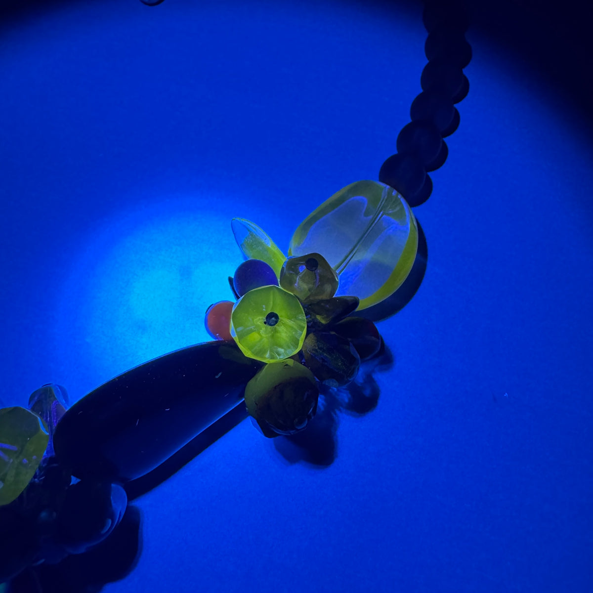 Czech Glass Flower Necklace Purple