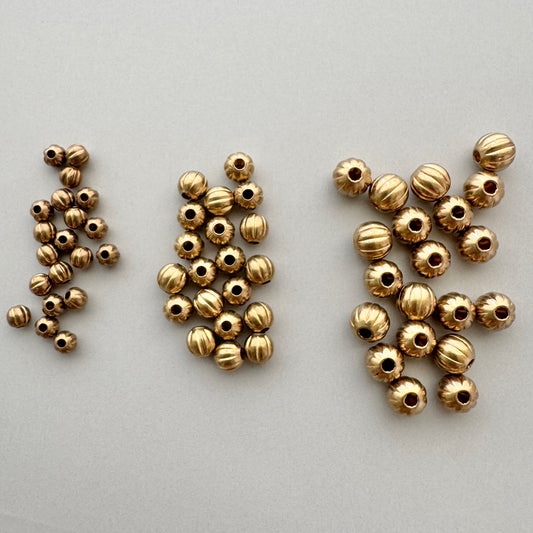 Raw Brass Beads 【10 pcs / 3 sizes】