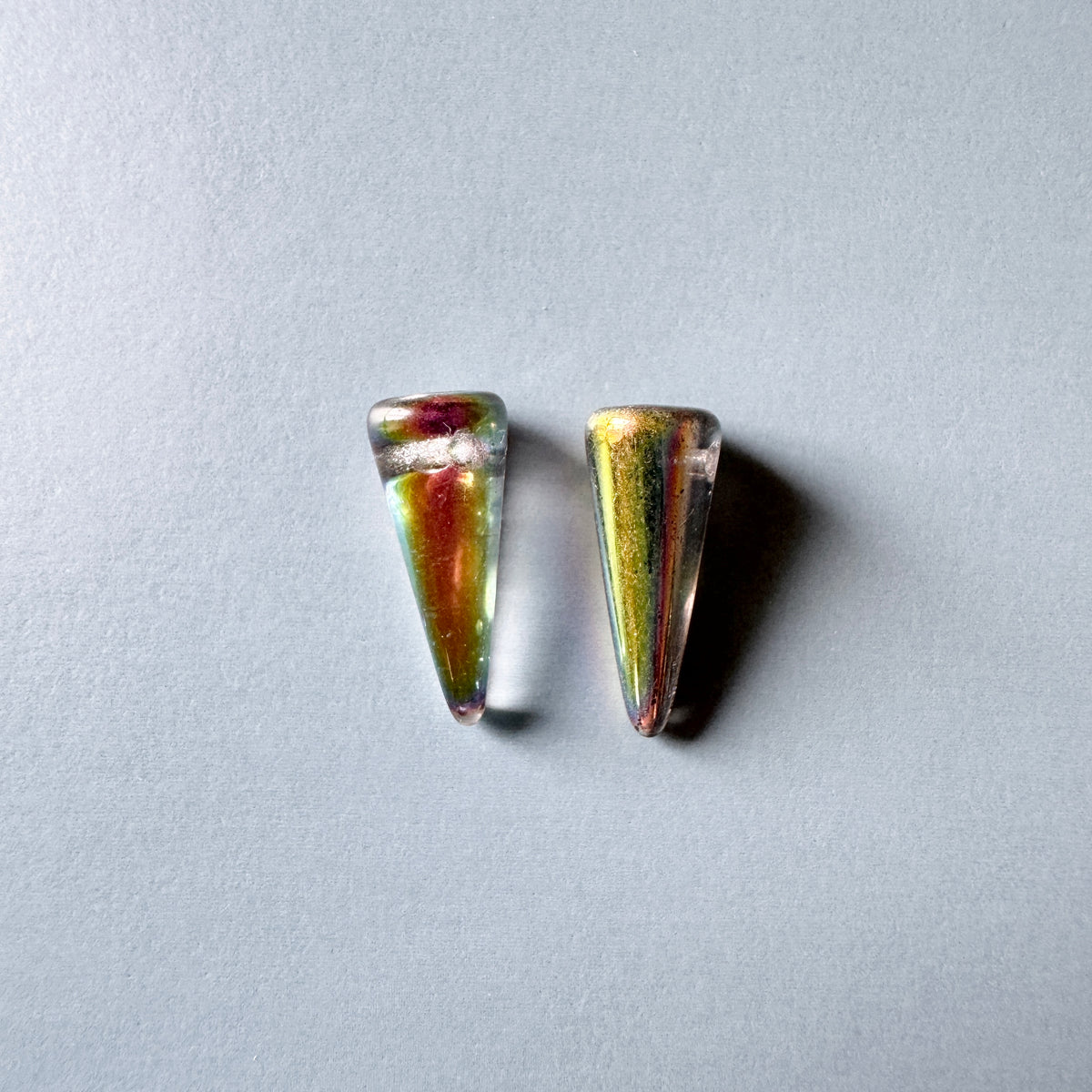 Czech Pressed Beads Spike Crystal Vitrail 5×10mm【2 pcs】