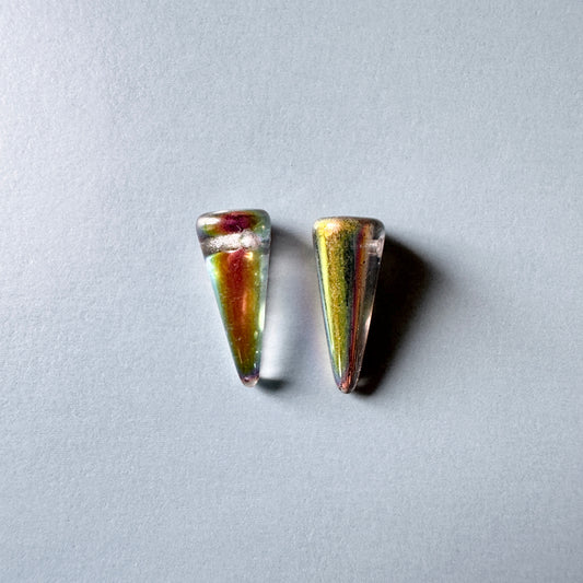 Czech Pressed Beads Spike Crystal Vitrail 5×10mm【2 pcs】