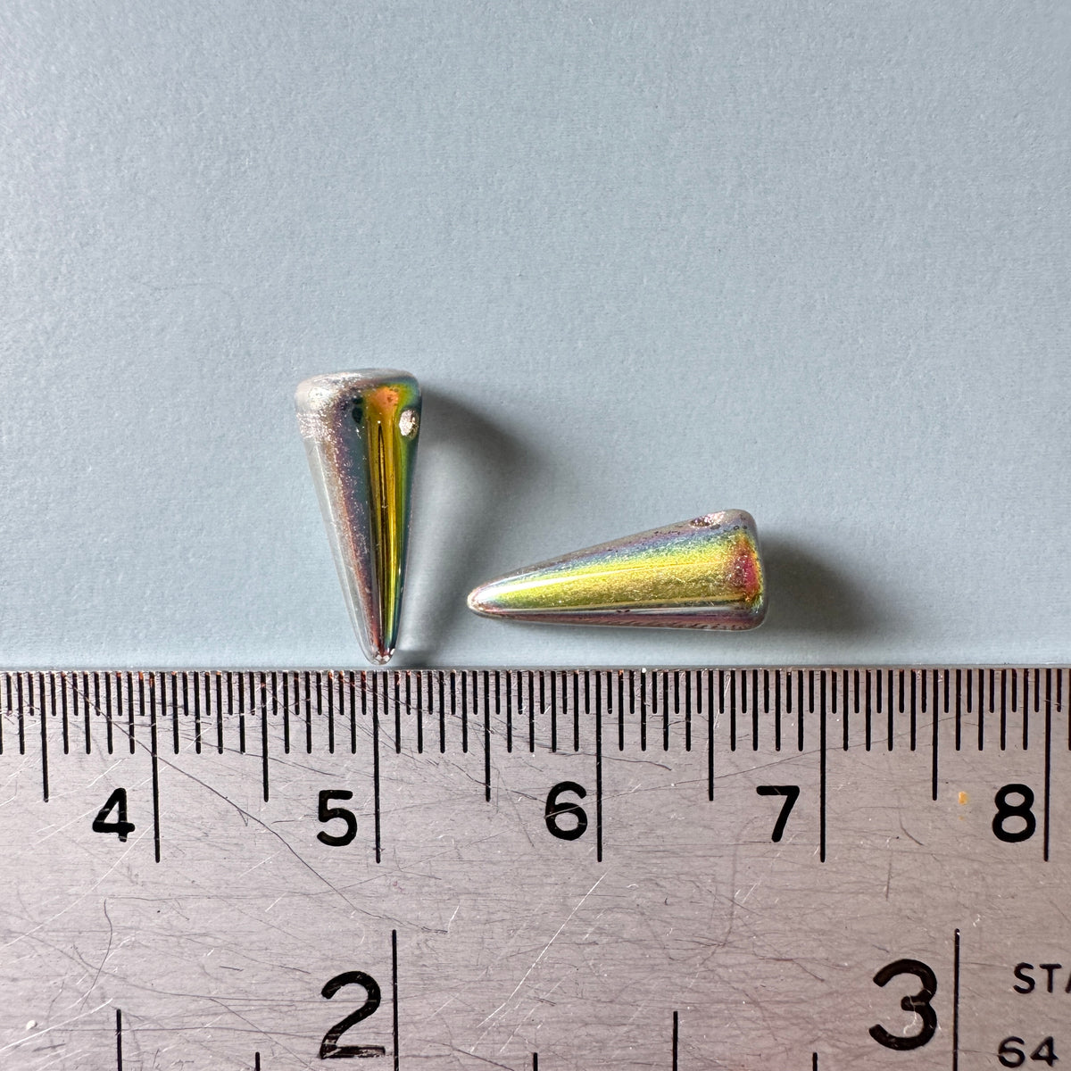 Czech Pressed Beads Spike Crystal Vitrail 5×10mm【2 pcs】