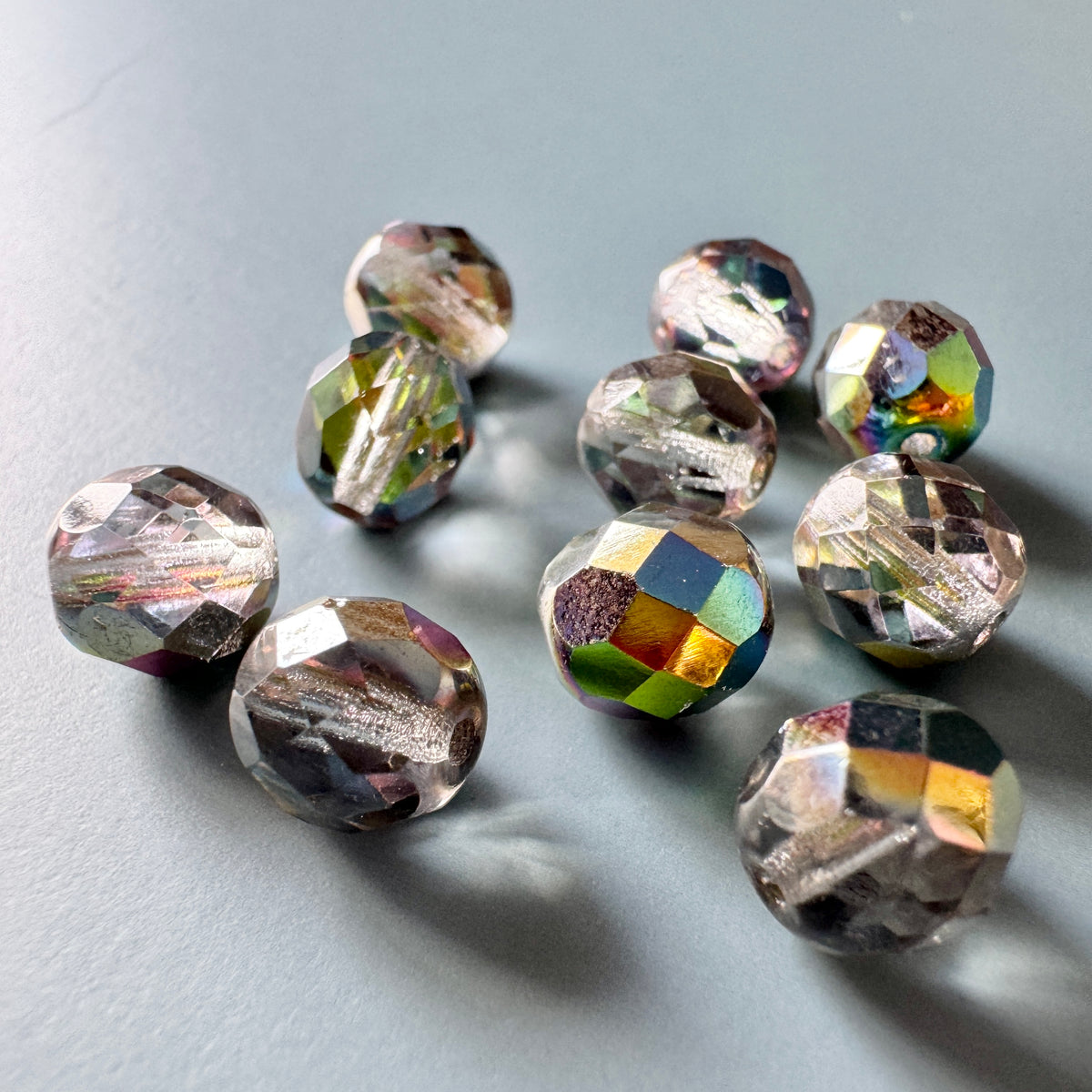 Czech Fire Polished Beads Vitrail Medium Round 8mm【10 pcs】