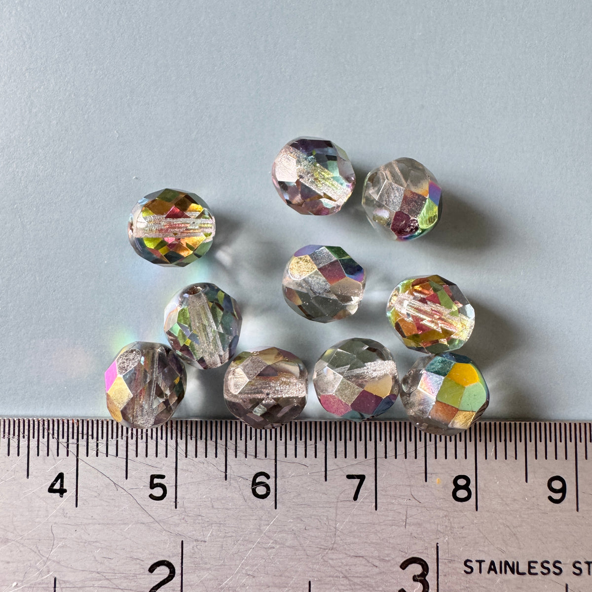 Czech Fire Polished Beads Vitrail Medium Round 8mm【10 pcs】