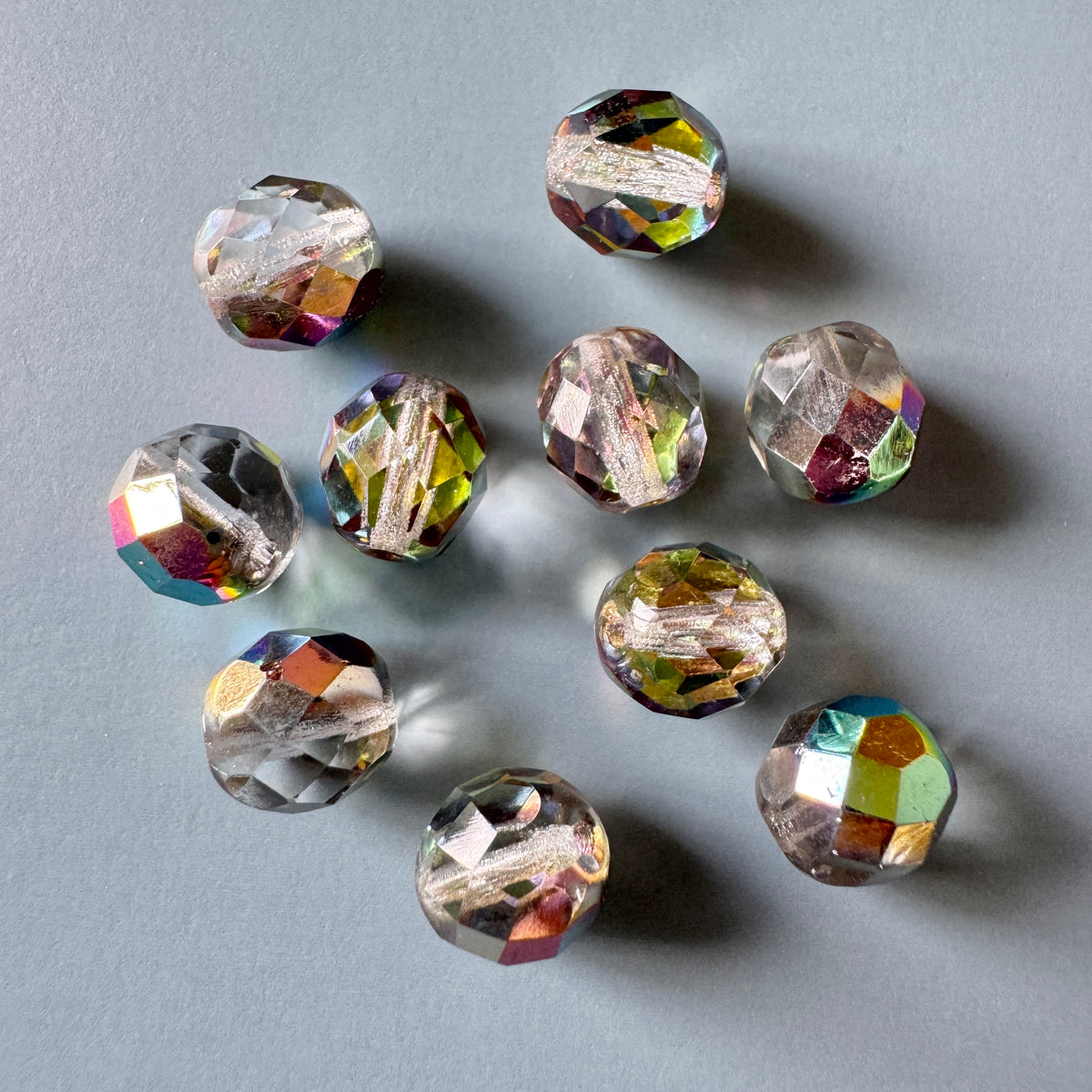 Czech Fire Polished Beads Vitrail Medium Round 8mm【10 pcs】