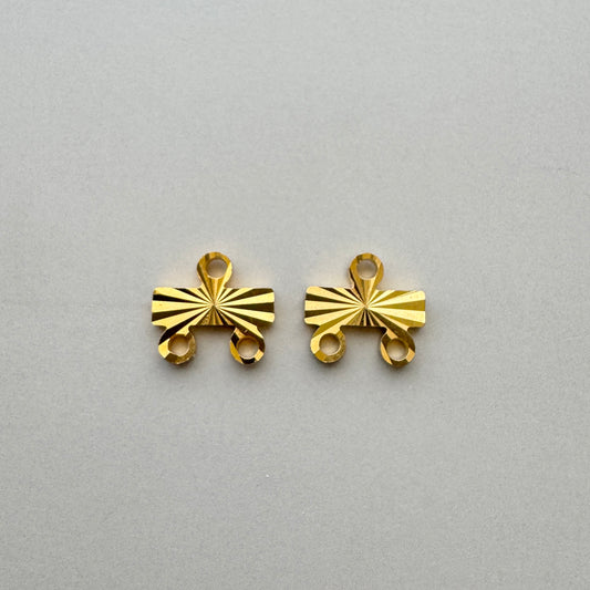 Taiwan Vintage Metal Connector 3 loops【2 pcs】