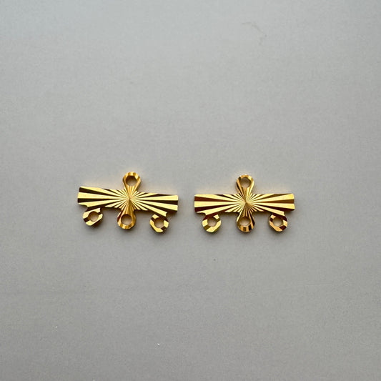 Taiwan Vintage Metal Connector 4 loops【2 pcs】