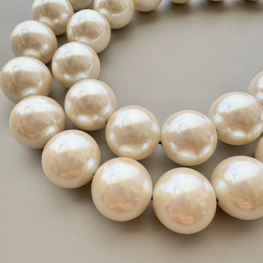Japan Deadstock Plastic Pearl Beads Round 23mm 【2 pcs】
