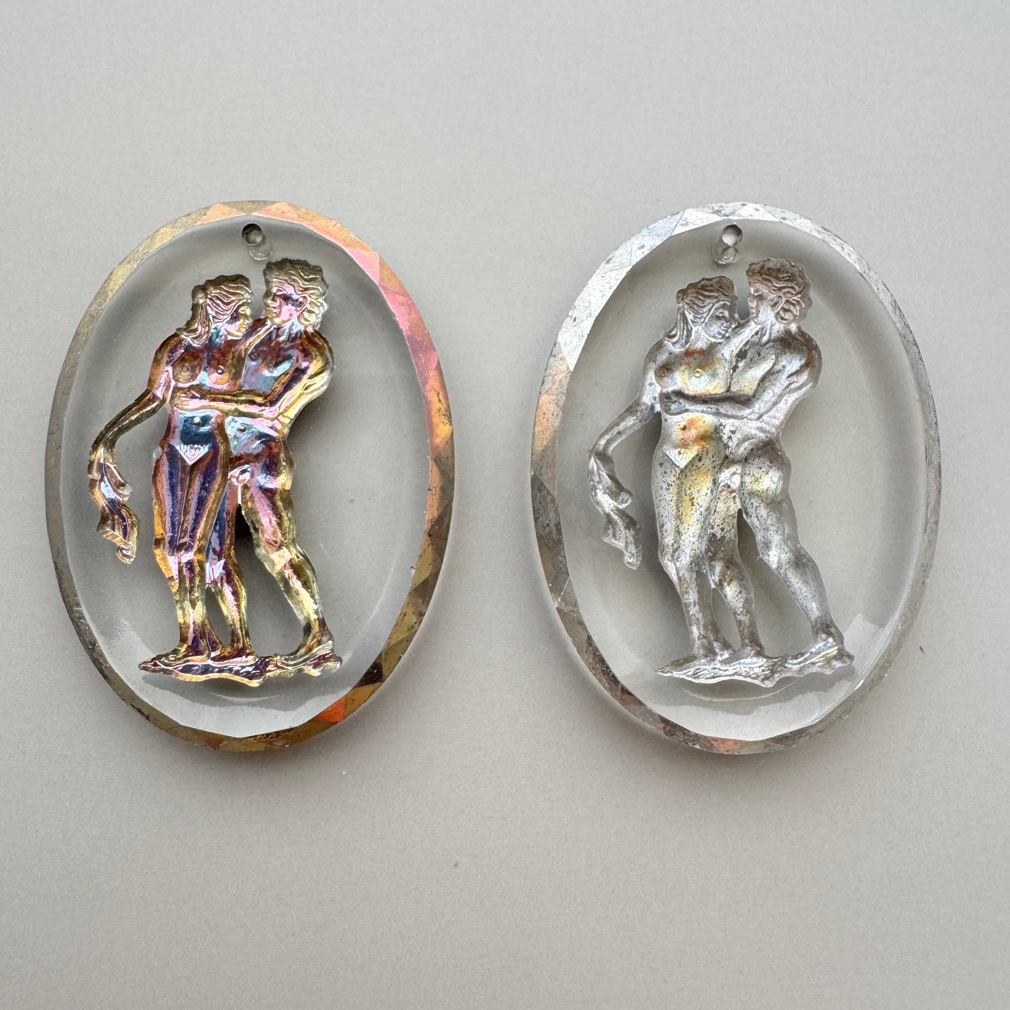German Vintage Intaglio Pendant Top Hole 40x30mm