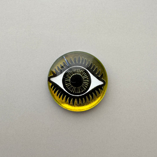 Czech Vintage Glass Intaglio Eye Vitrail Medium Round 18mm