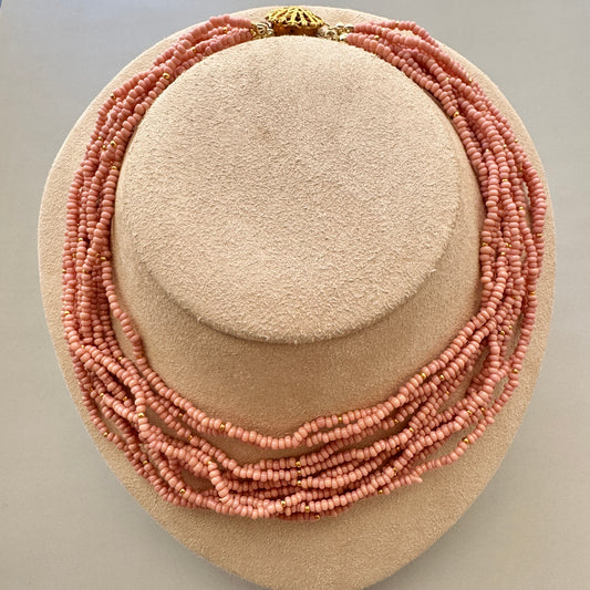 Vintage Seed Beads Short Necklace