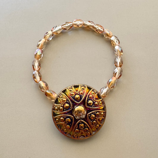 Czech Glass Button Bracelet