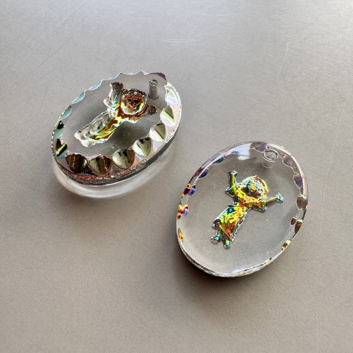 German Intaglio Milagro Charm Oval Pendant Top 18×13mm