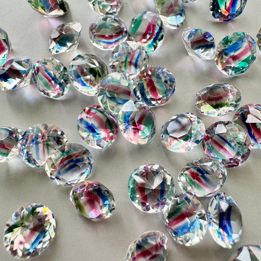 Czech Vintage Stone Round Iris Glass Assort【5 pcs】