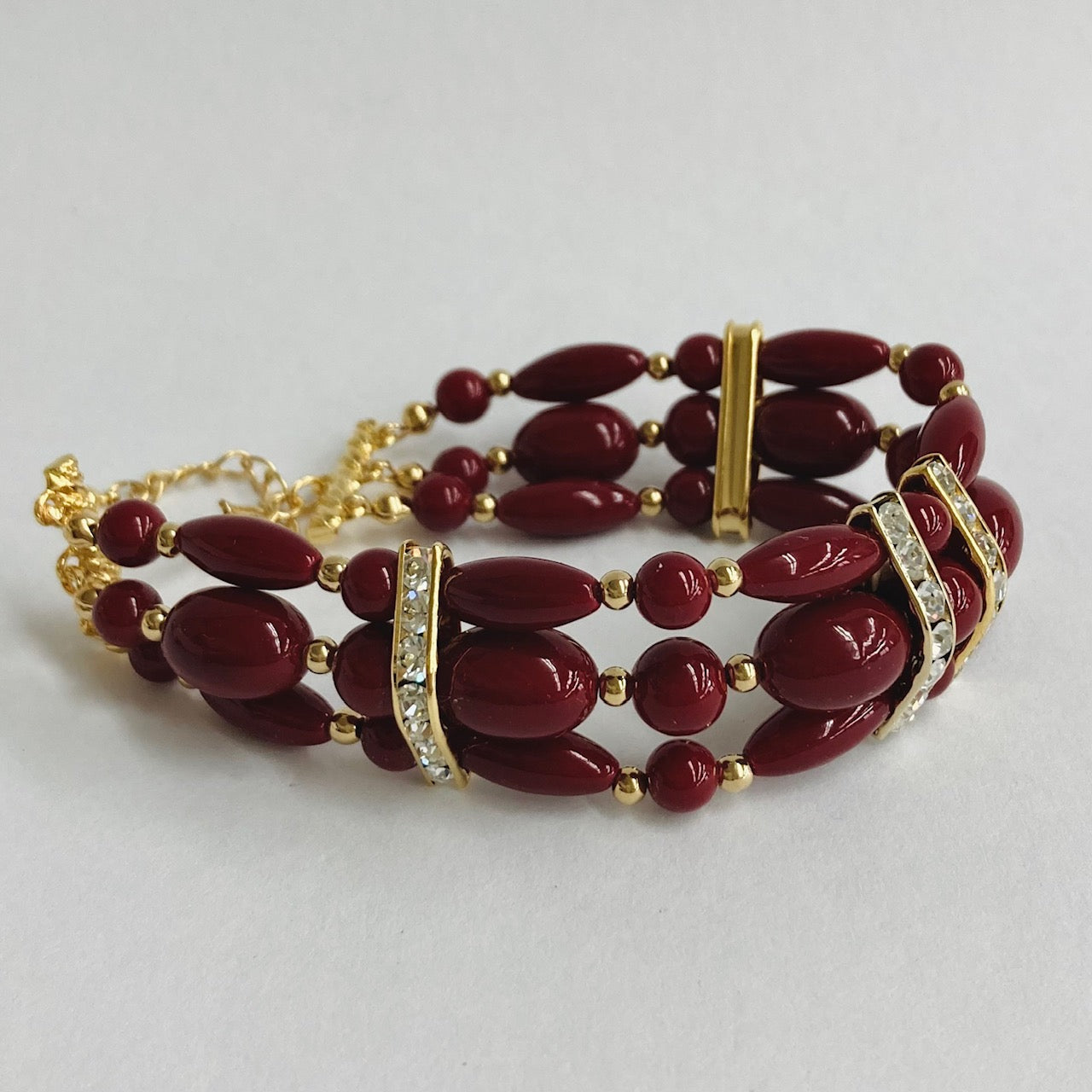 【Made in Japan】"AKADAMA" 3 strands Bijoux Bracelet AK13