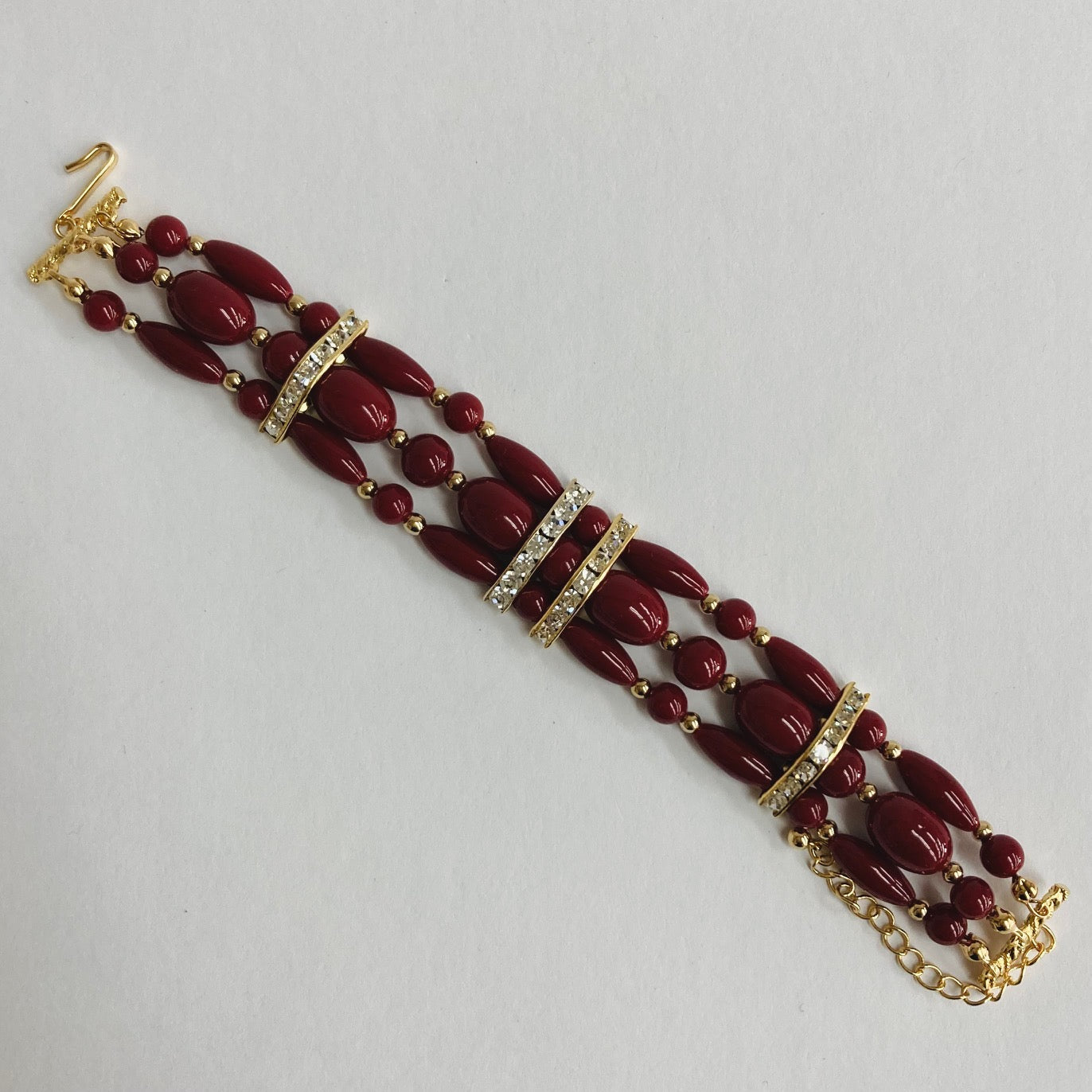 【Made in Japan】"AKADAMA" 3 strands Bijoux Bracelet AK13