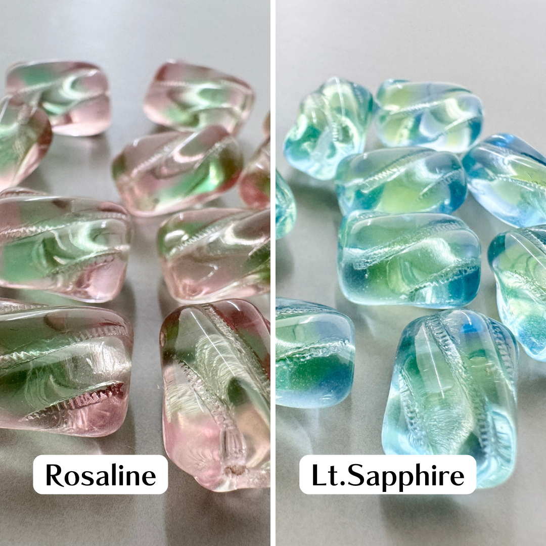 Czech Pressed Beads Twisted 12×9mm【2pcs / 2colors】