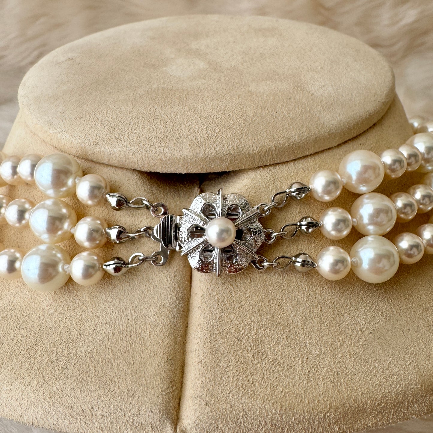 【Made in Japan 】シェルパール3連ネックレス Shell Pearl 3 Strands All Knot Necklace SP02