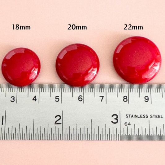 【Made in Japan】AKADAMA Plastic Cabochon Retro Red color coated 【18/20/22mm】