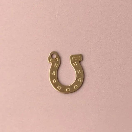 Brass Charm Flat Horseshoe 10mm