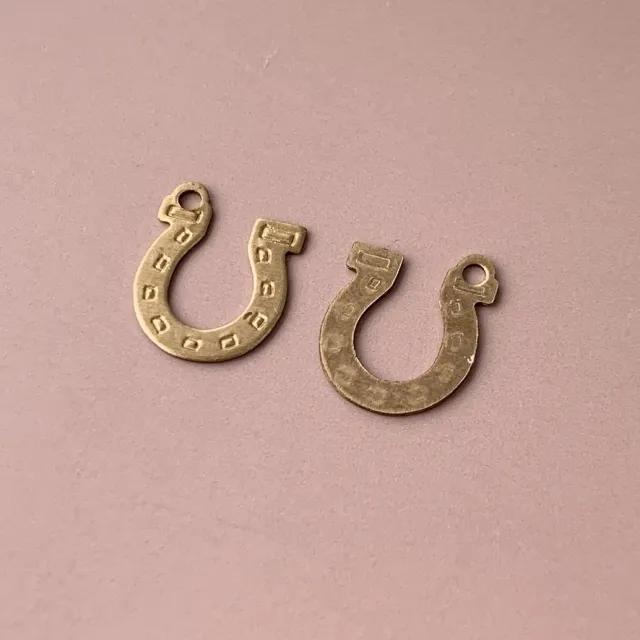 Brass Charm Flat Horseshoe 10mm