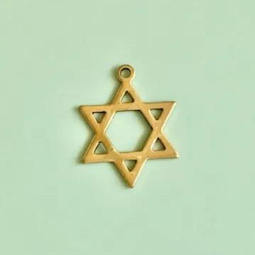 Brass Charm Star of David 17mm