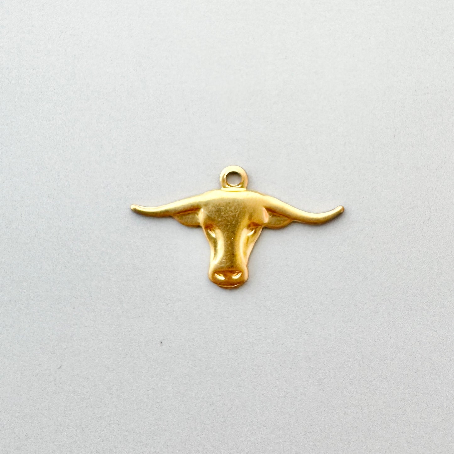 Brass Charm Bull Head 10x18mm