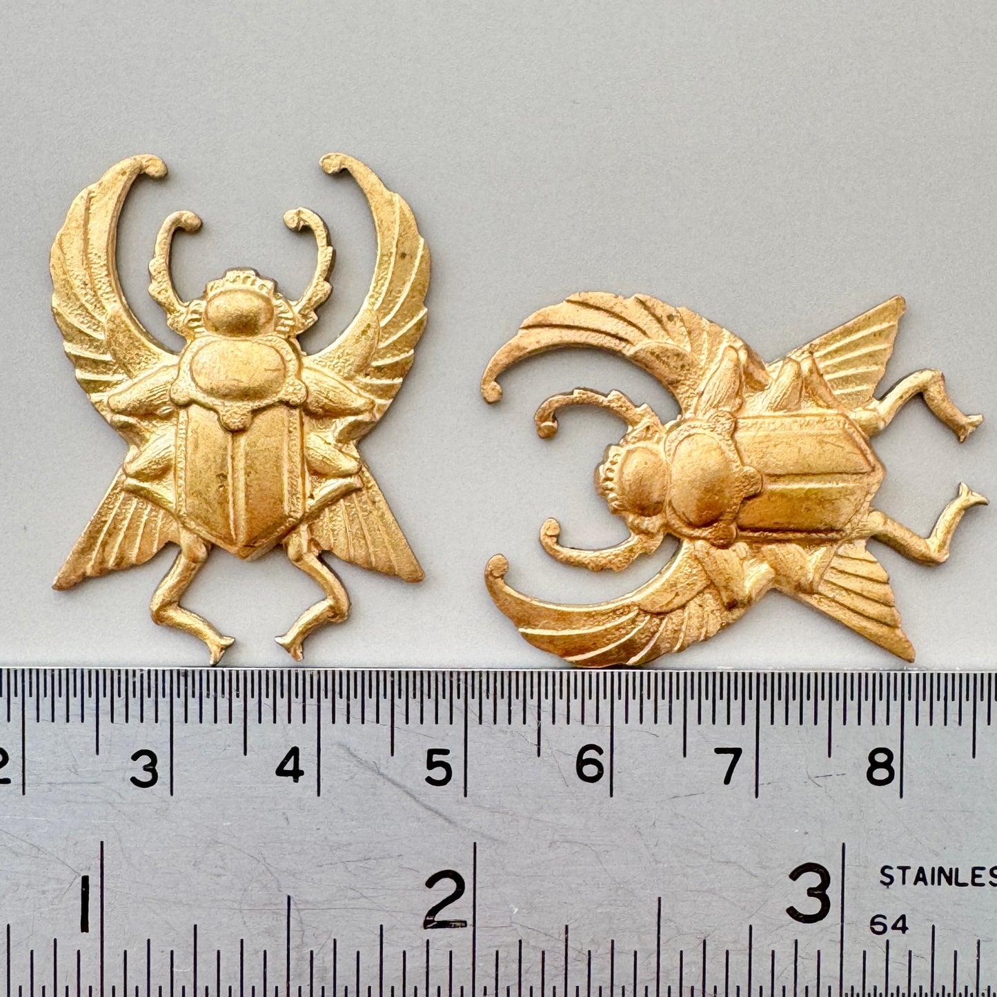 Brass Stamping Egyptian Scarab 36x25mm