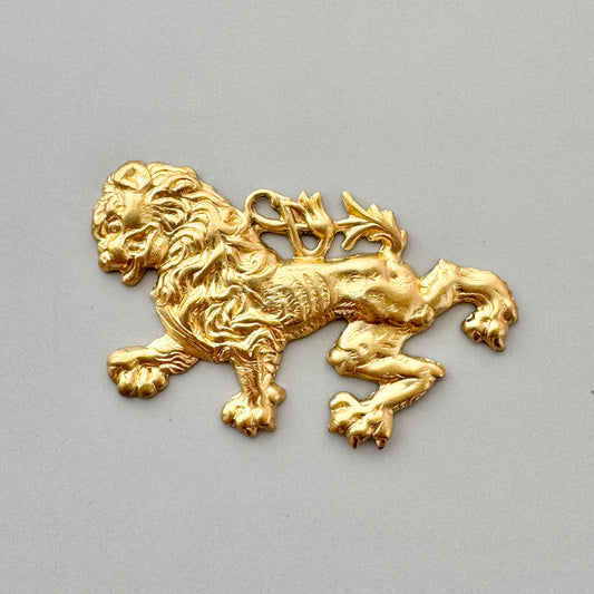 Brass Stamping Oriental Lion 50x30mm