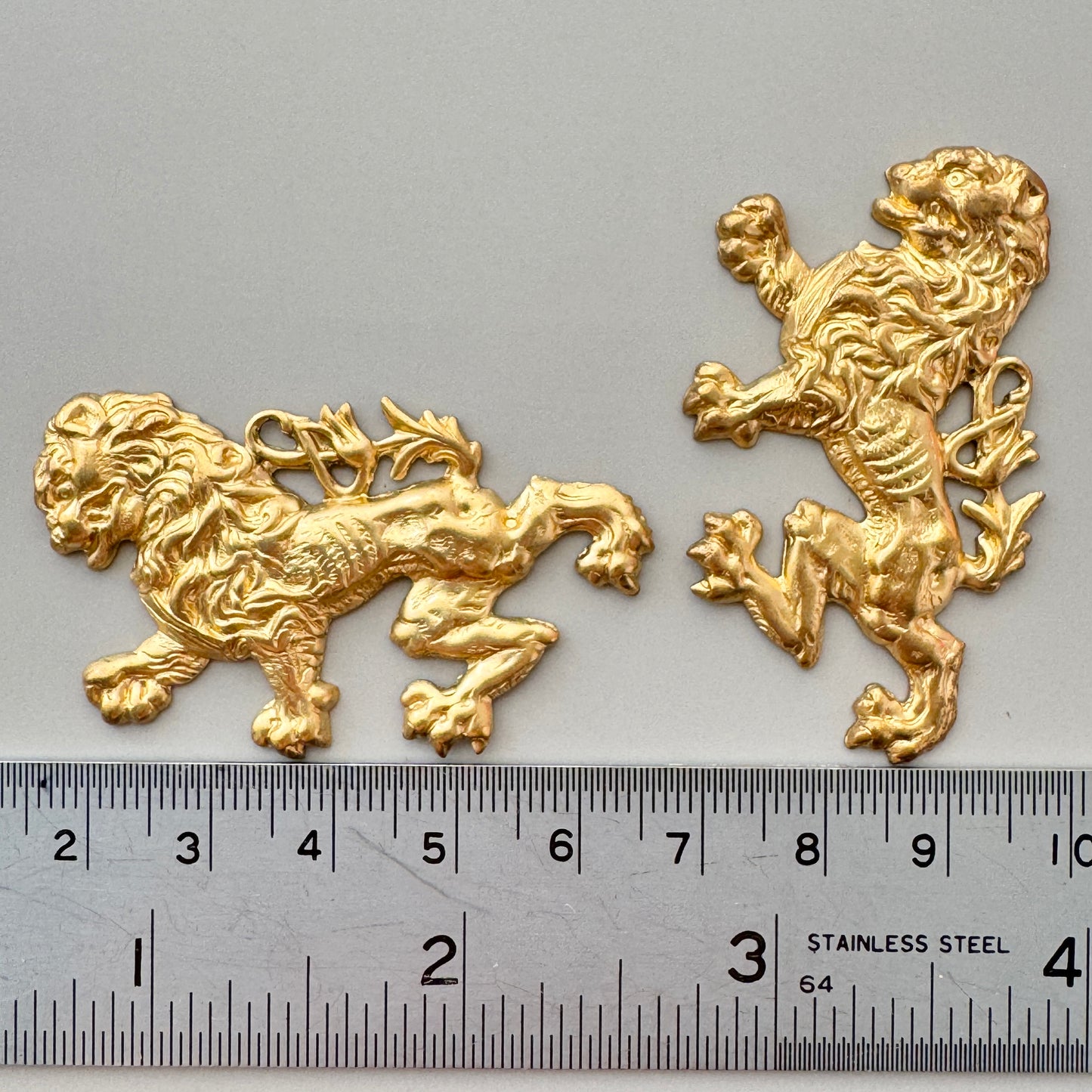 Brass Stamping Oriental Lion 50x30mm