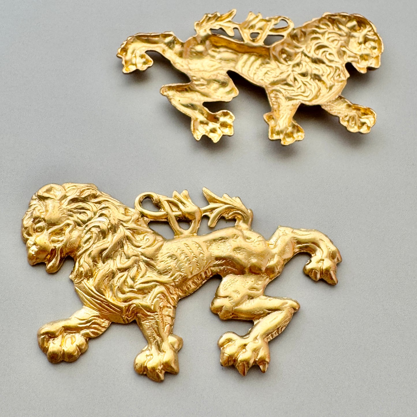 Brass Stamping Oriental Lion 50x30mm