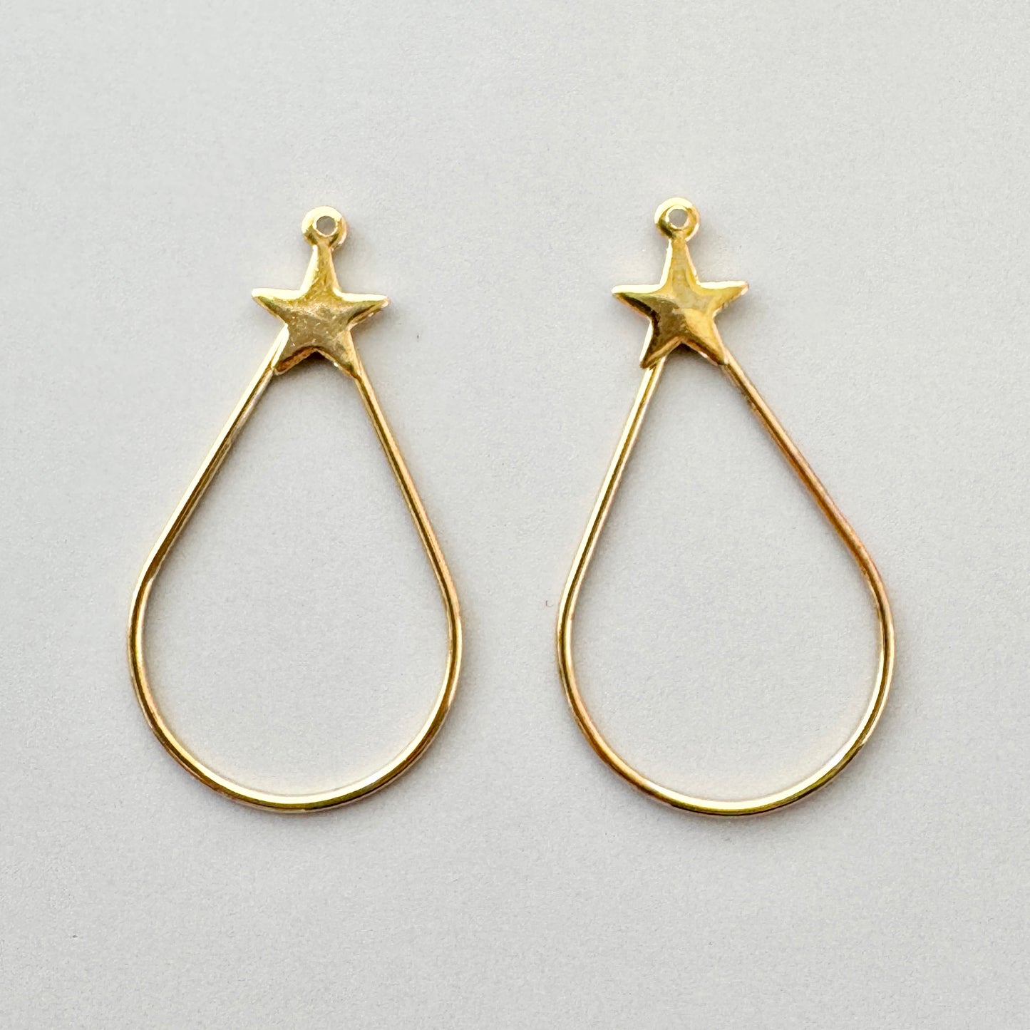 Vintage Gold Plated Star Drop 31x18mm【2pcs】