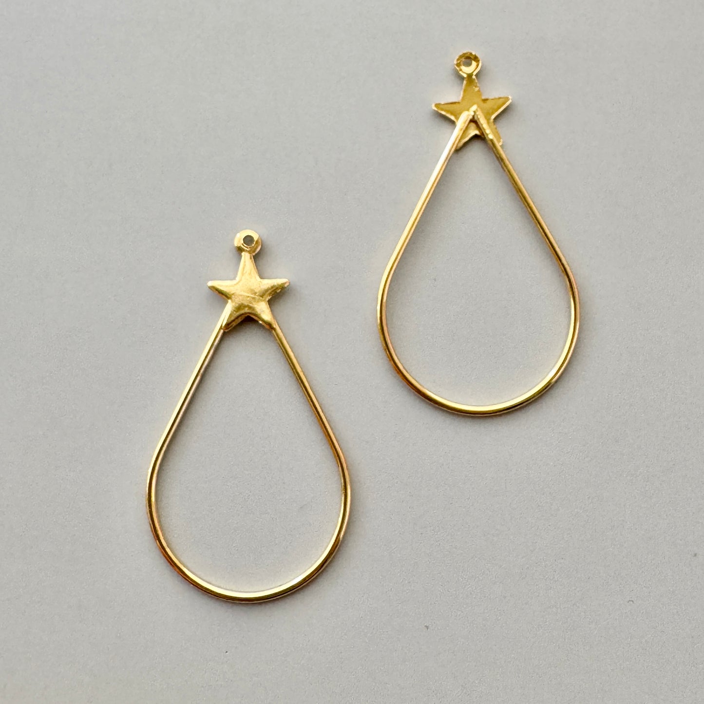 Vintage Gold Plated Star Drop 31x18mm【2pcs】