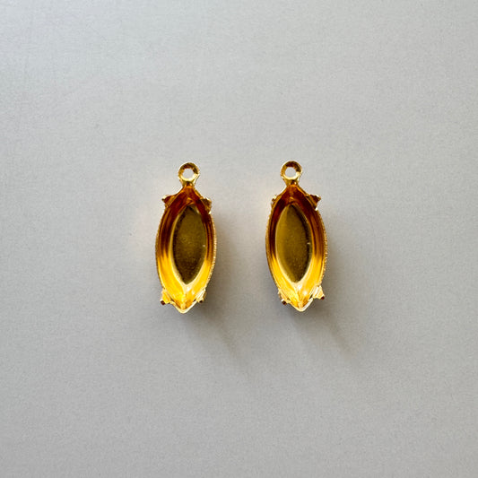 Gold Plated Setting Navette 15x7mm【2 pcs】