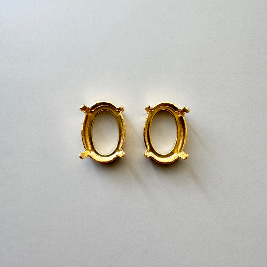 Gold Plated Setting Oval 14x10mm【2 pcs】