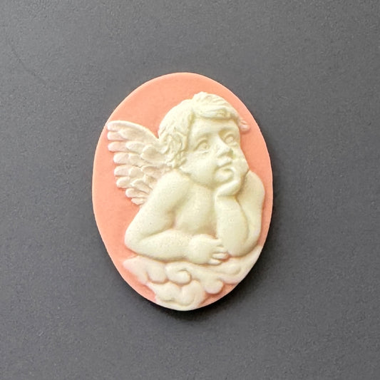 Plastic Cameo Raffaello Angel Pink 40×30mm