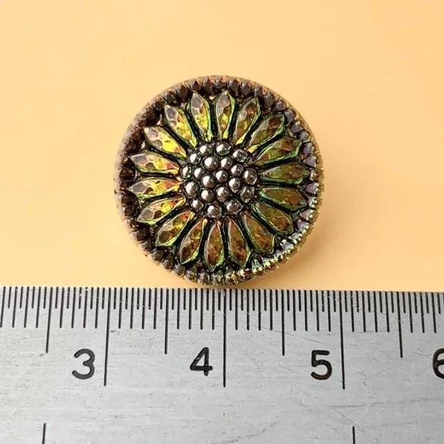 Czech Glass Button Sunflower 18-19mm