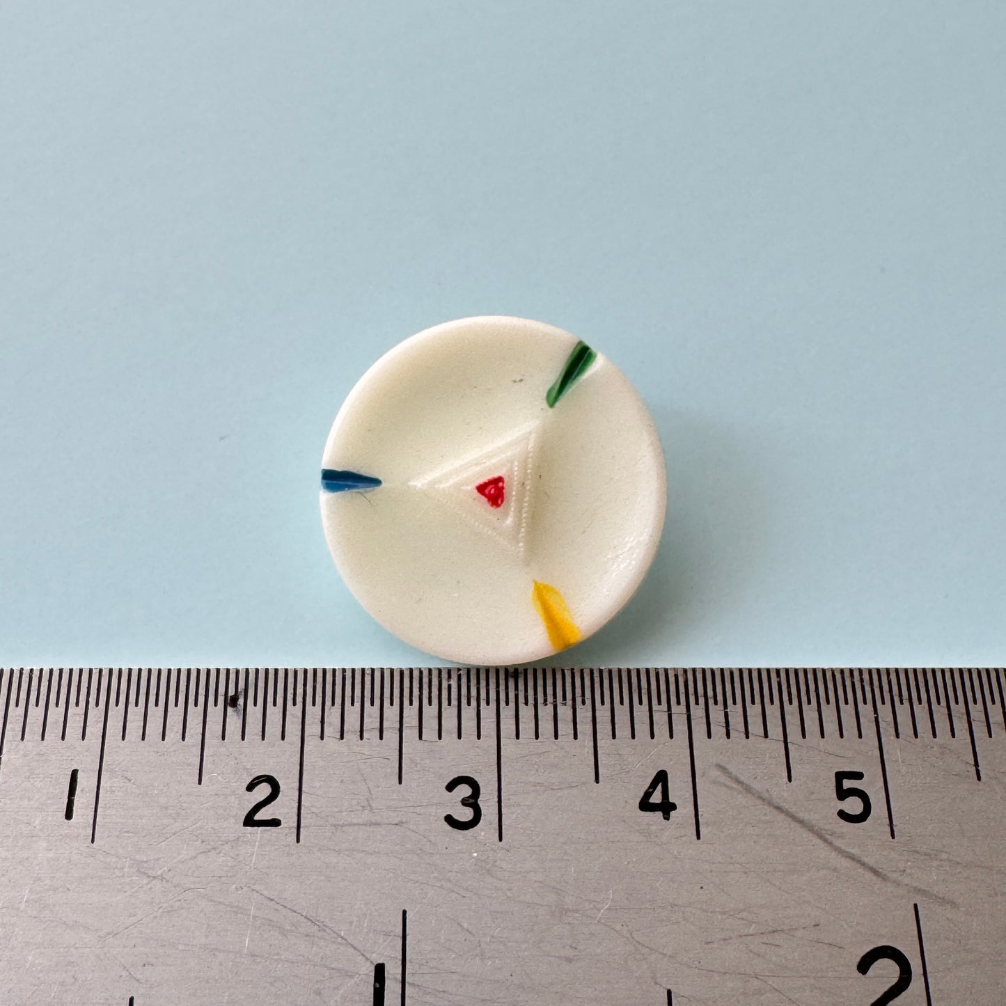 Czech Vintage Vaseline Glass Button 18mm