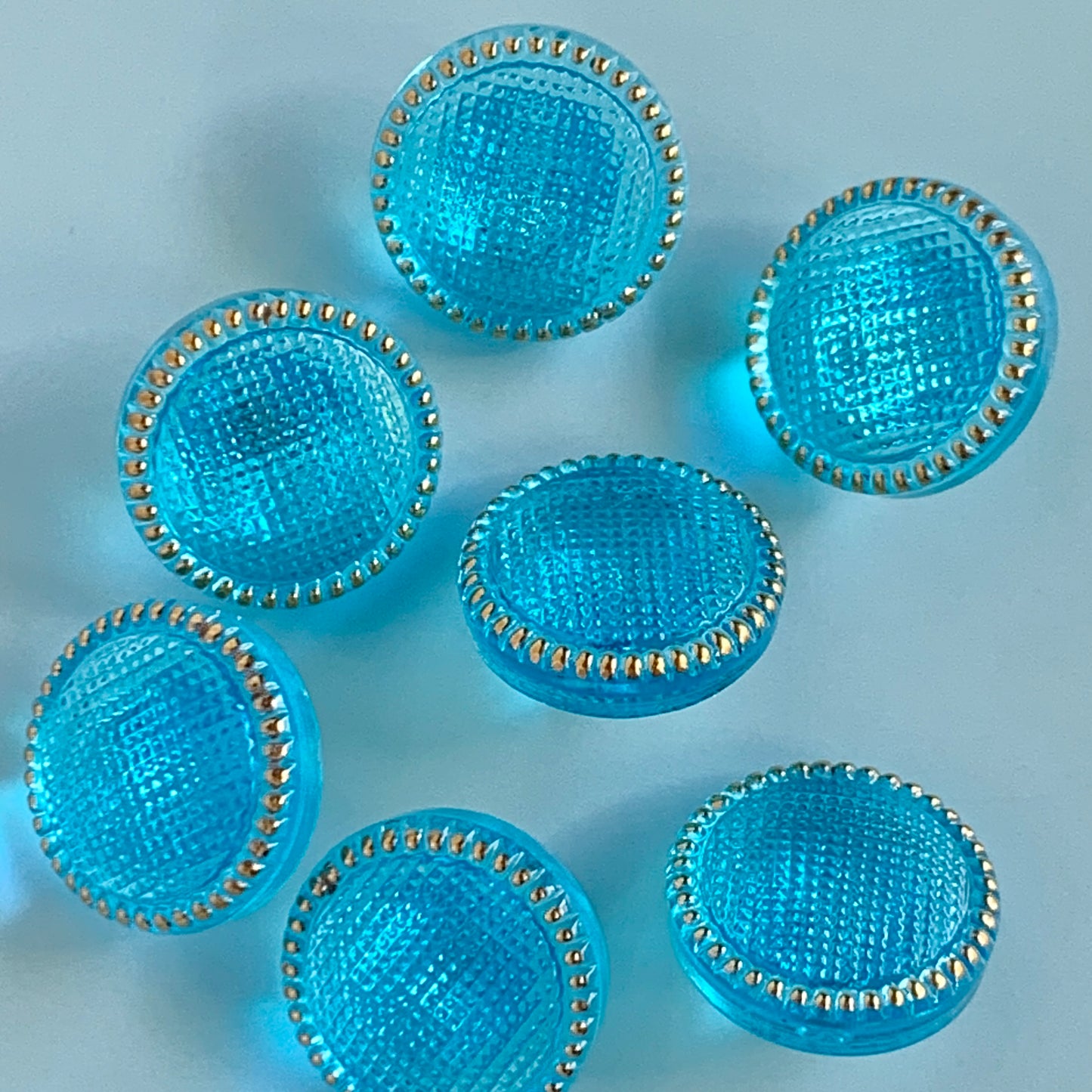 Czech Vintage Glass Button Dot Frame 【14 mm/5 colors】